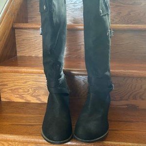 11W BLACK HIGH BOOTS WITH WIDE CALF